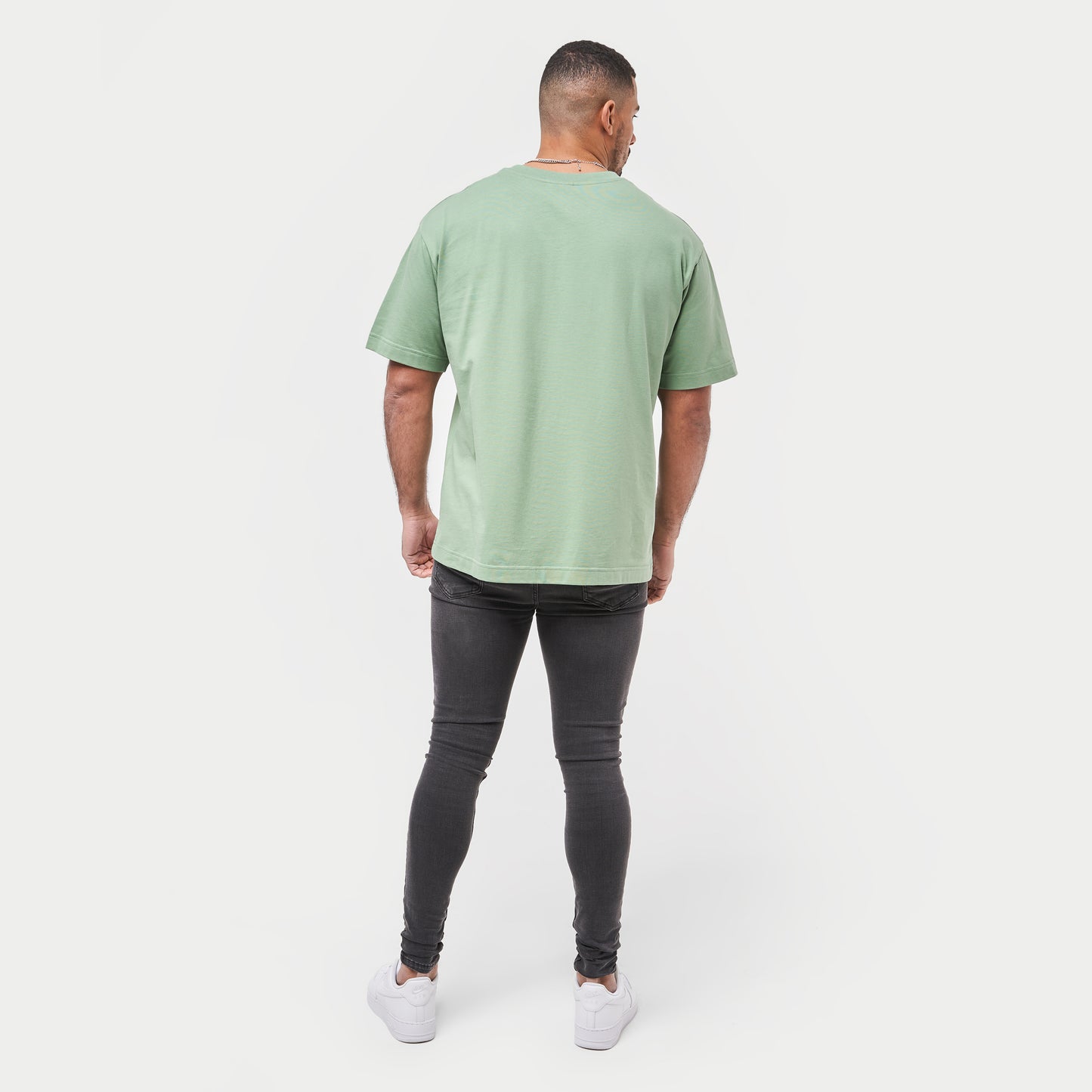 Mens Label Oversized T-Shirt - Hedge Green