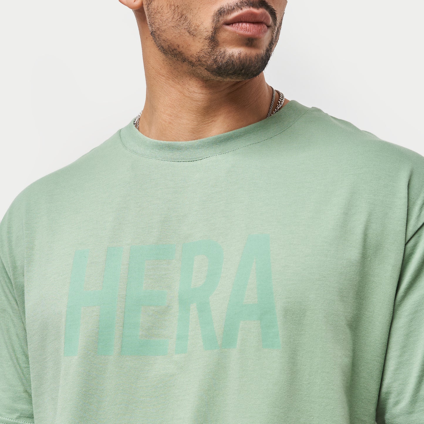Mens Label Oversized T-Shirt - Hedge Green
