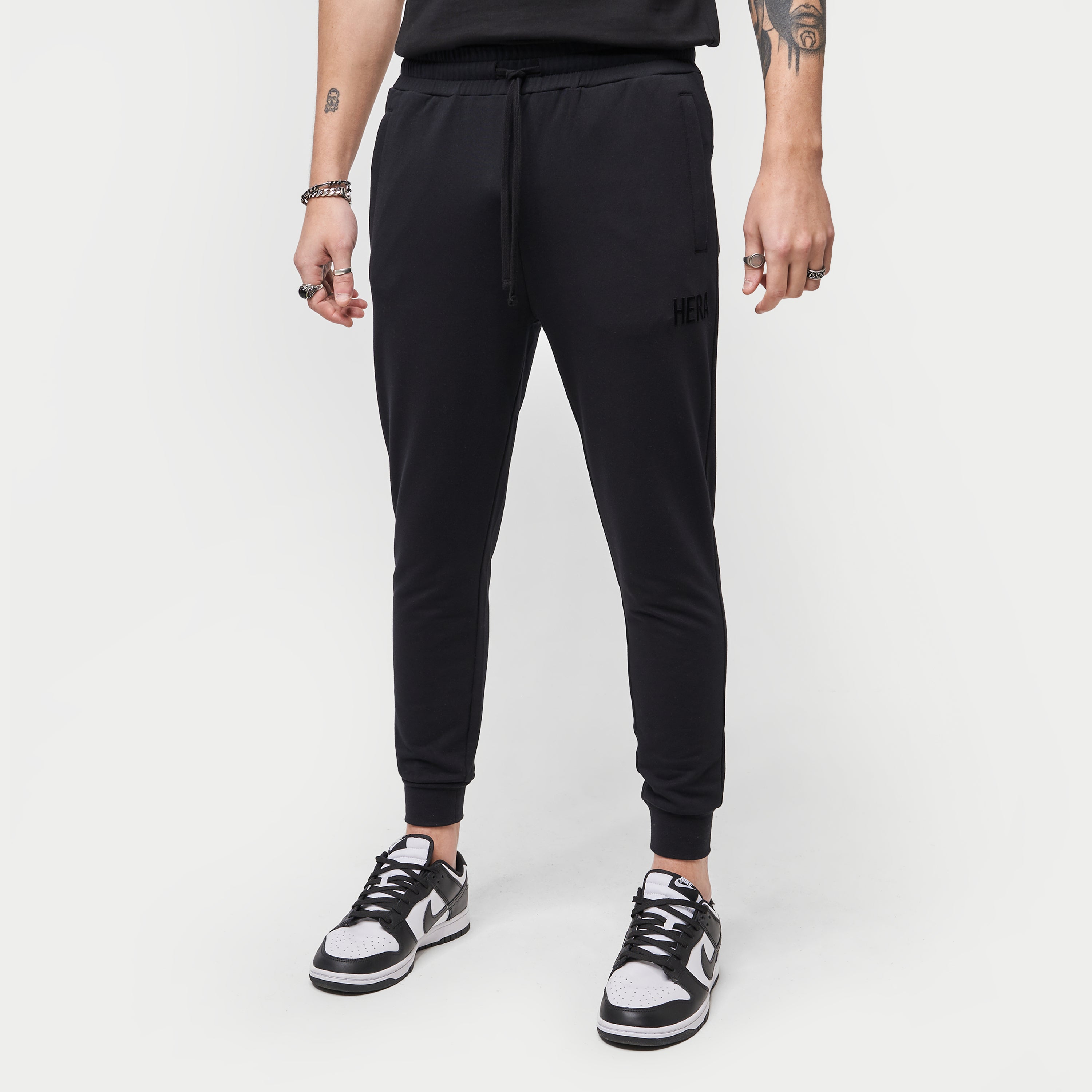 Tapered on sale black sweatpants