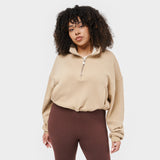 Womens Collective Cropped Sweatshirt - Beige Cream