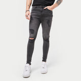Signature Spray On Jeans - Ripped & Repaired - Grey