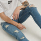Signature Spray On Jeans - Ripped & Repaired - Blue
