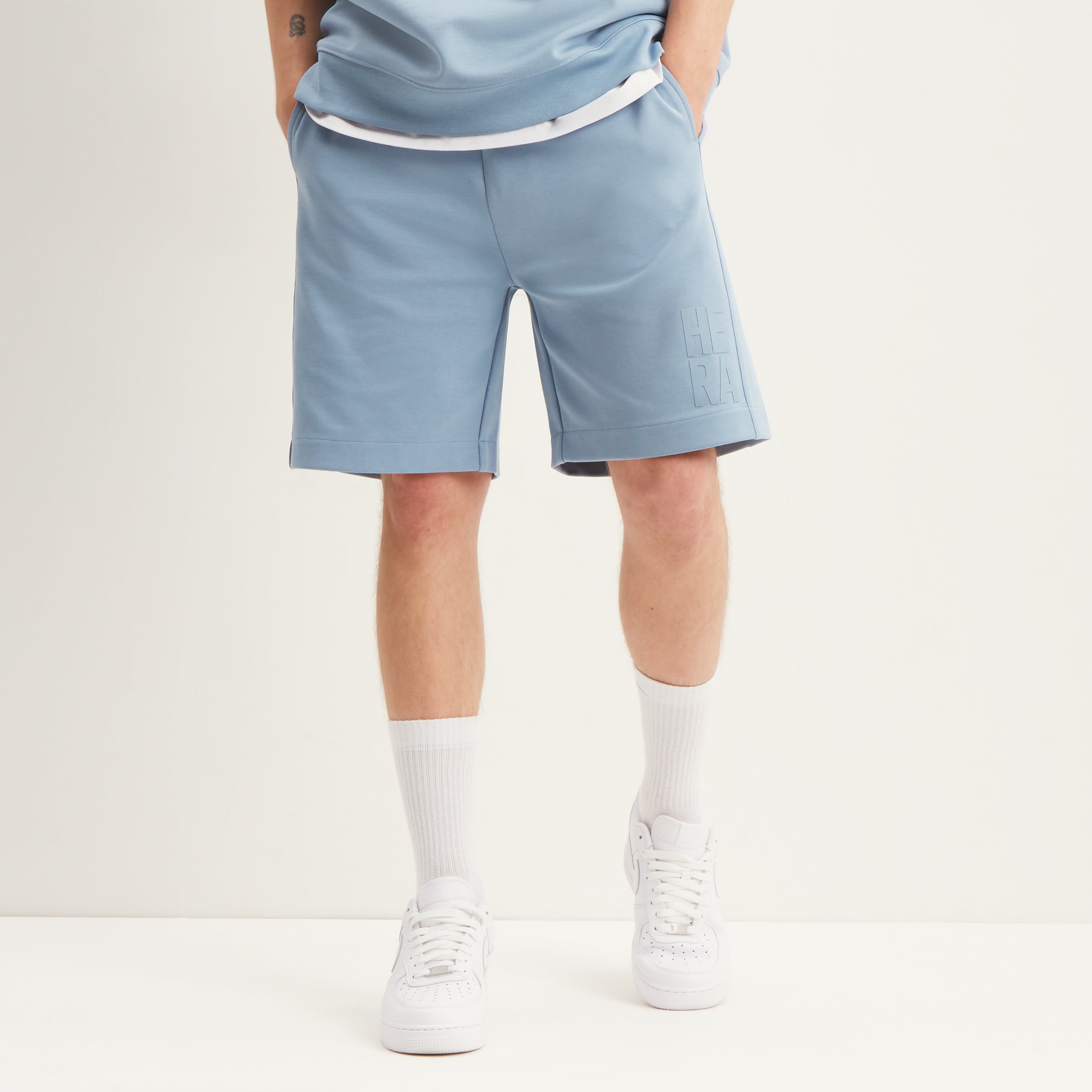 Denim sale sweat shorts