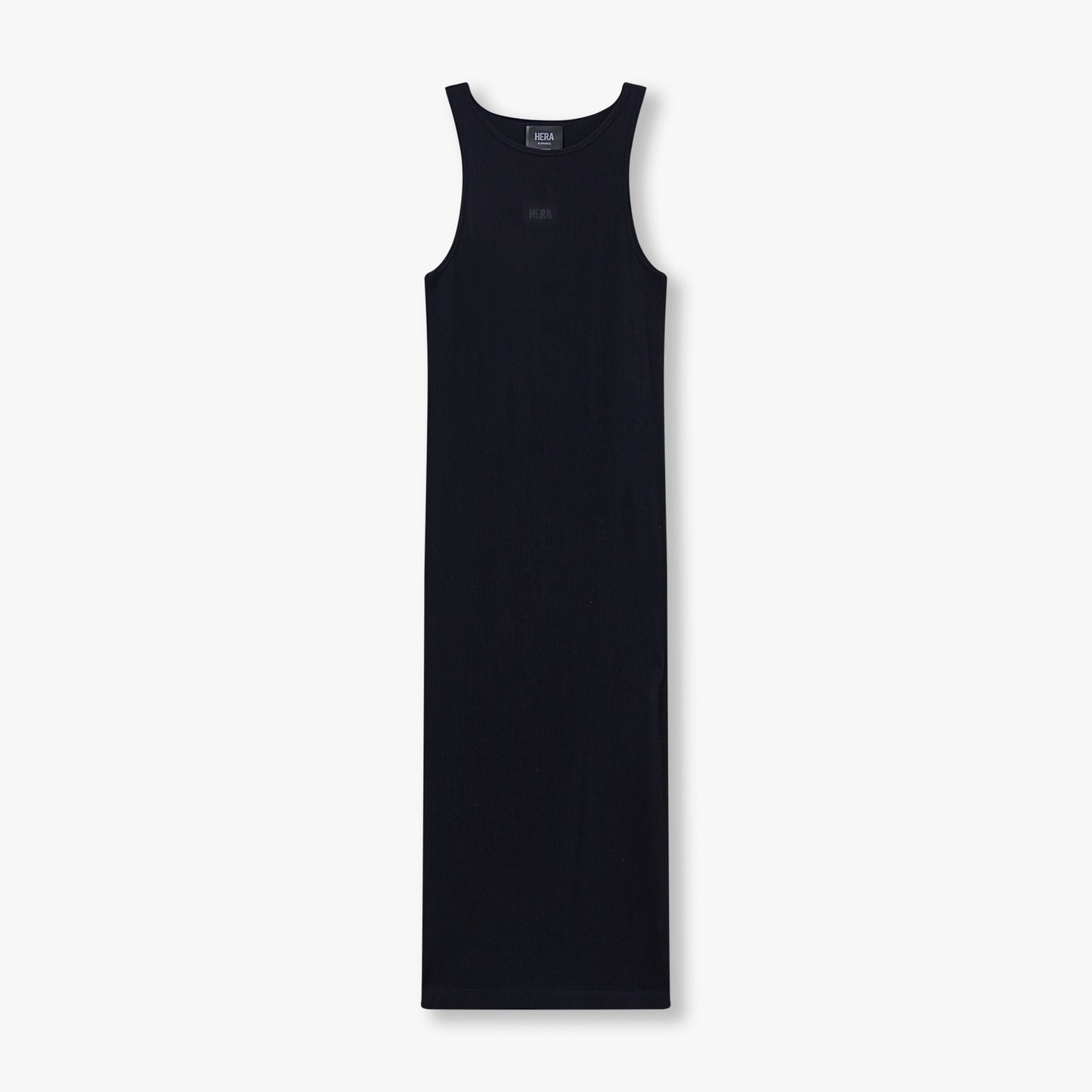 فستان نسائي متوسط ​​الطول مضلع - أسود