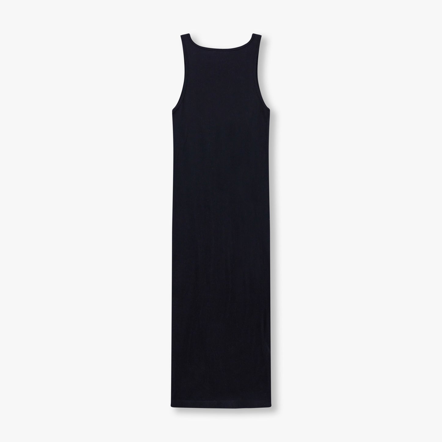 فستان نسائي متوسط ​​الطول مضلع - أسود