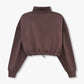 Womens Collective Cropped Sweatshirt - Slate Brown